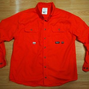 FR button up shirt orange, flame resistant IFR, L